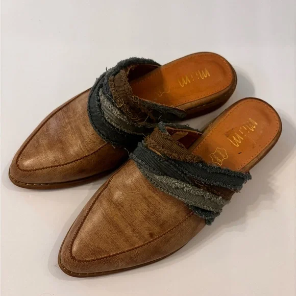 Mi.iM Tan Women’s 7.5 Slip-On Mules Made w Leather - Picture 2 of 7